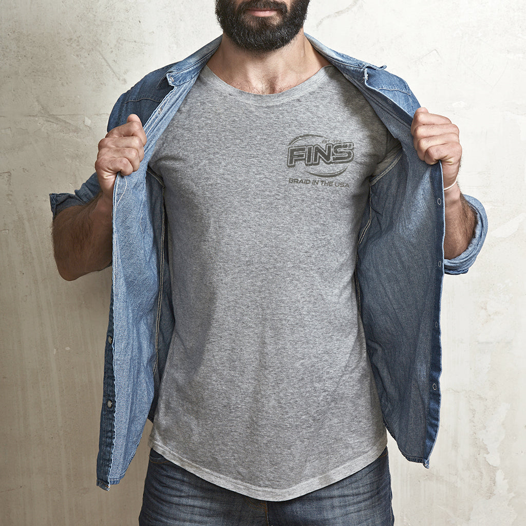 FINS Braid in the USA Grey Short Sleeve T-Shirt