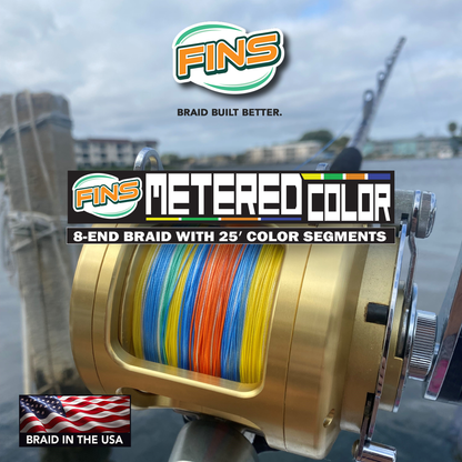 metered colored fishing braid FINS