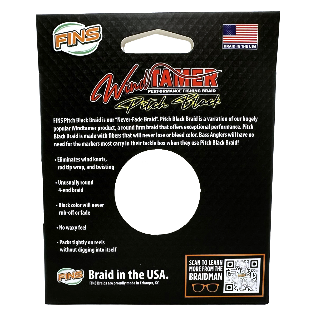 Windtamer Pitch Black Braided Fishing Line