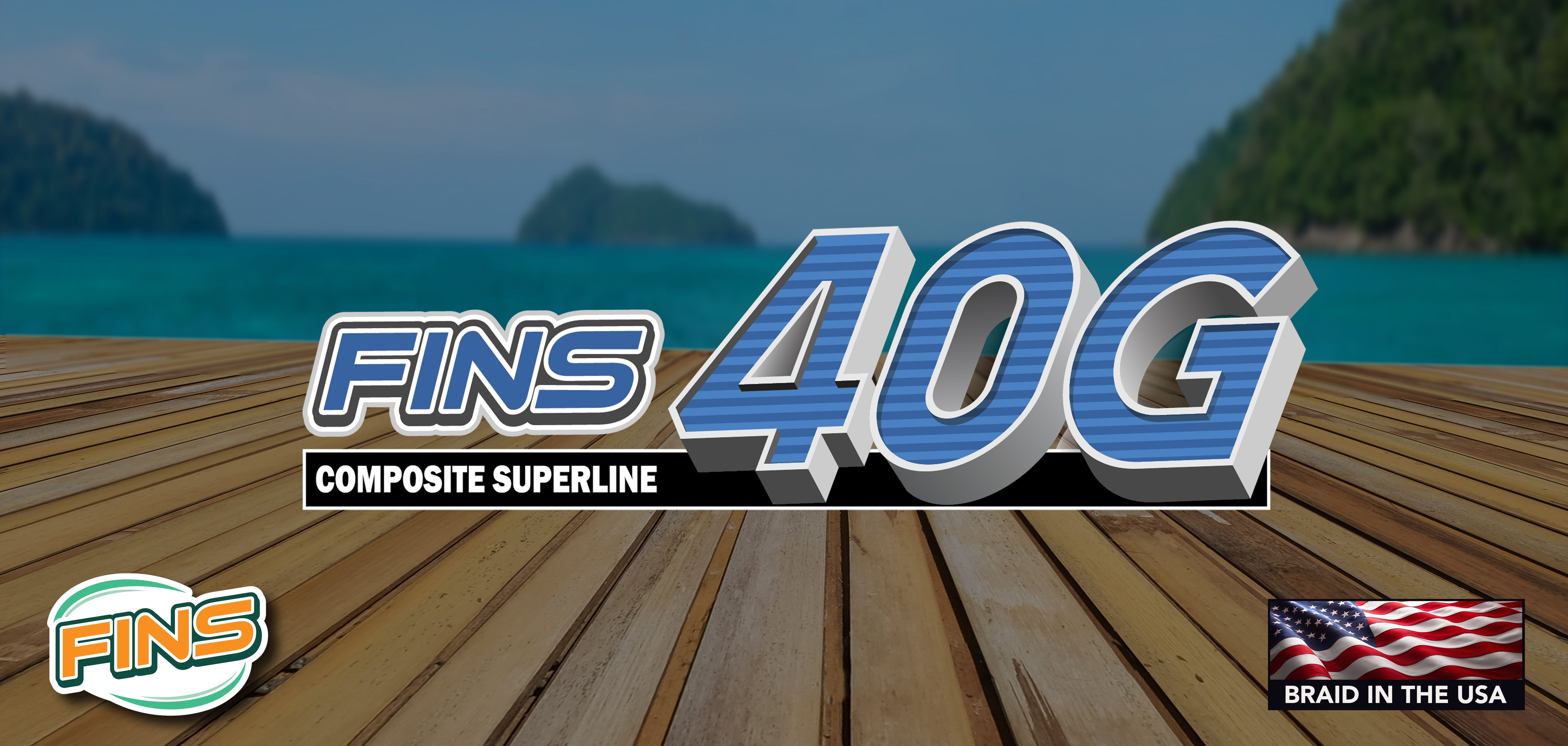 FINS exclusive 40G over-braiding process weaves 8 high-tenacity fiber bundles around a core bundle of fibers