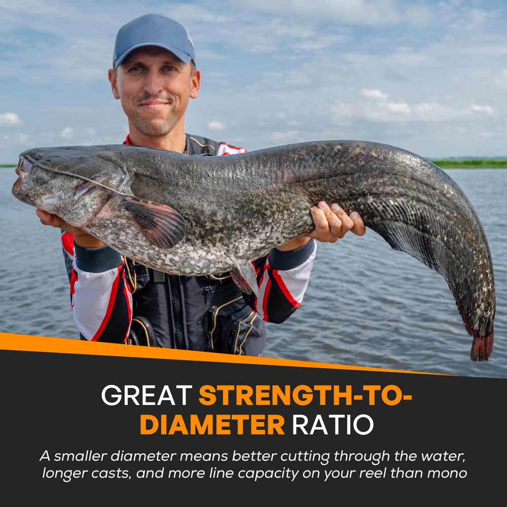 Catfish Fishing Braid 80 lb. / 100 yards / Hi-Vis Orange