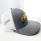 FINS grey and white snap-back FINS Braid in the USA Hat