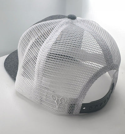 FINS grey and white snap-back FINS Braid in the USA Hat