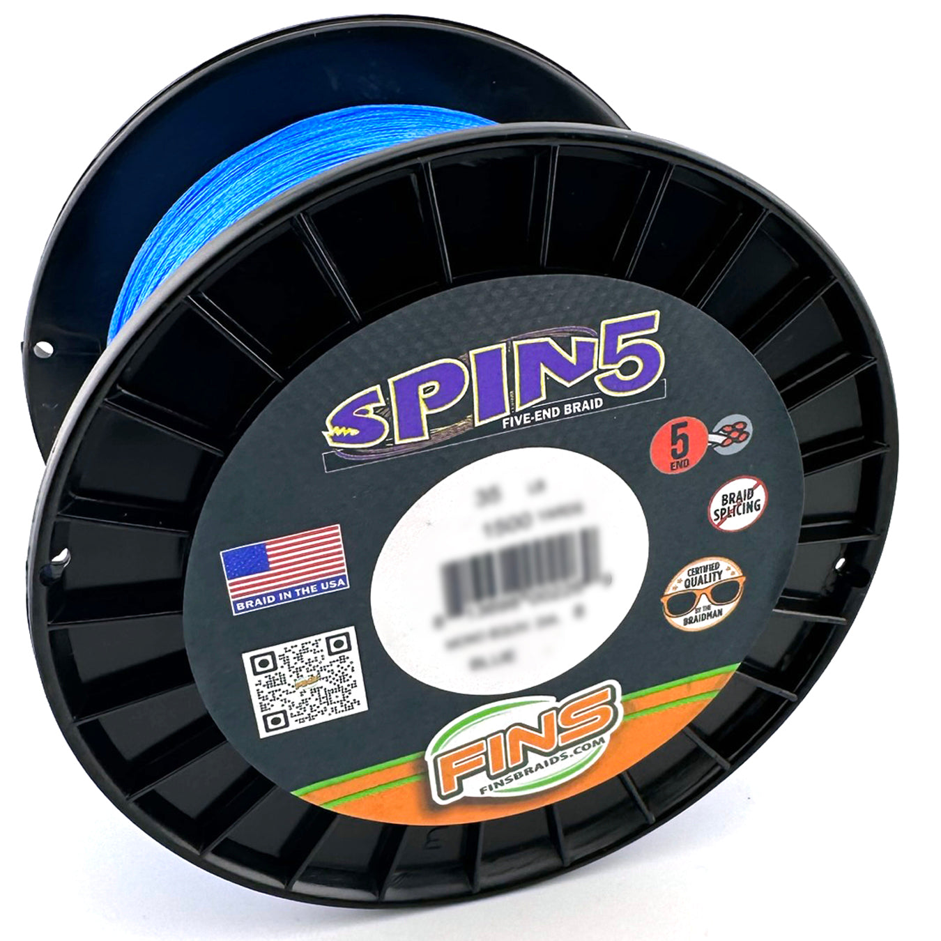 Large Spool Blue FINS Spin5 Fishing Braid