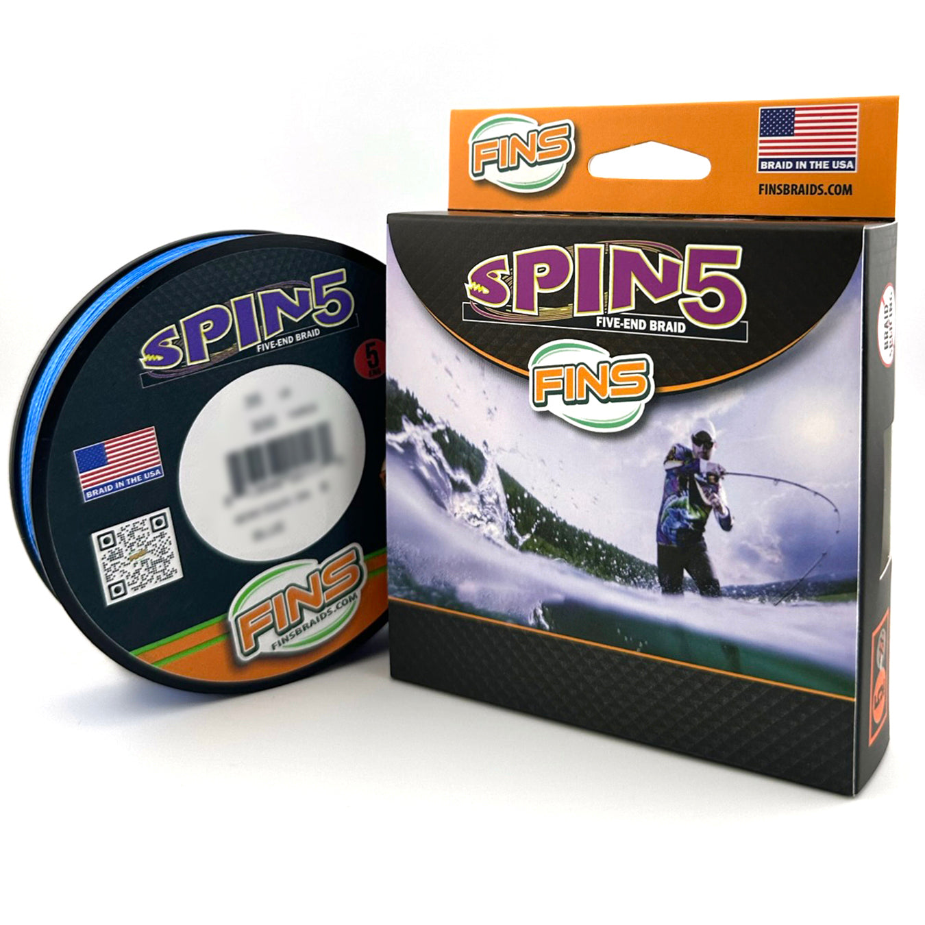 FINS Spin5 Braided Fishing Line 15lb 150yd Blue FINS Spin5 Braided Fishing Line 15lb 150yd Blue