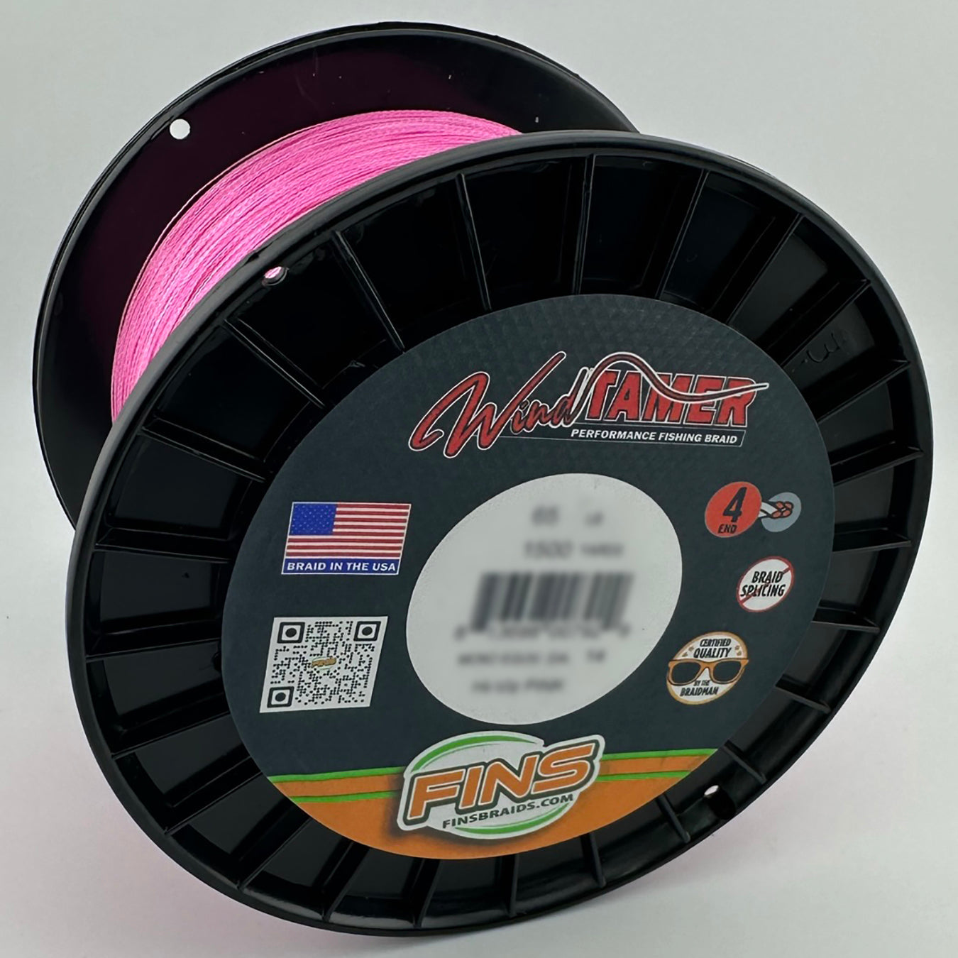 Pink large spool  braided fishing line Windtamer by Fins