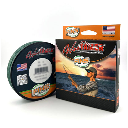 Slate Green Windtamer 4, 6, 8, 10 lb. test is the most versatile braided fishing line in the FINS lineup. From farm ponds to offshore billfishing, Windtamer braid is firm, round, and packs tightly onto reels. Eliminates wind knots, rod tip wrap, and twisting with Windtamer 4-end braid. 