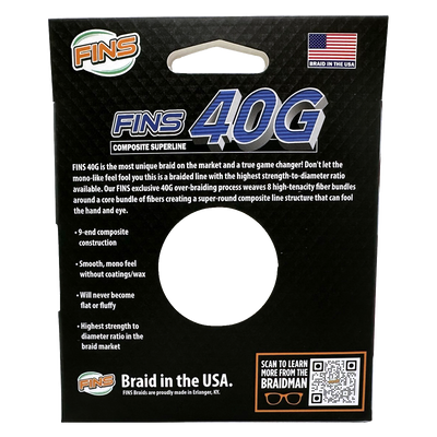Box Back Fins 40g Braided Fishing Line Pound Test 65-100