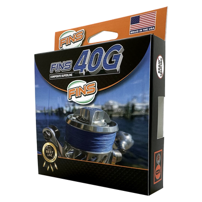 Box left side Fins 40g Braided Fishing Line Pound Test 65-100