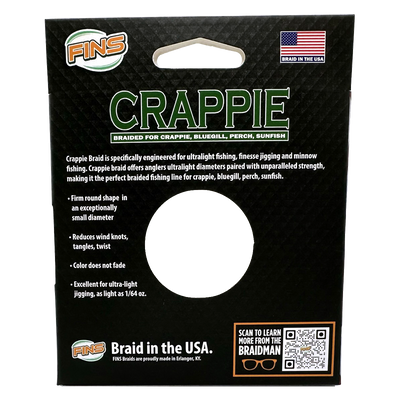 Crappie Braid offers anglers ultralight diameters paired with unparalleled strength, making it the perfect braided fishing line for crappie, bluegill, perch, sunfish.