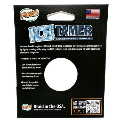 Back of Box  Icetamer Braid for Ice Fishing