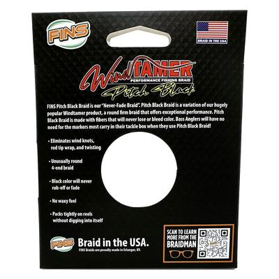 Windtamer Pitch Black Braided Fishing Line