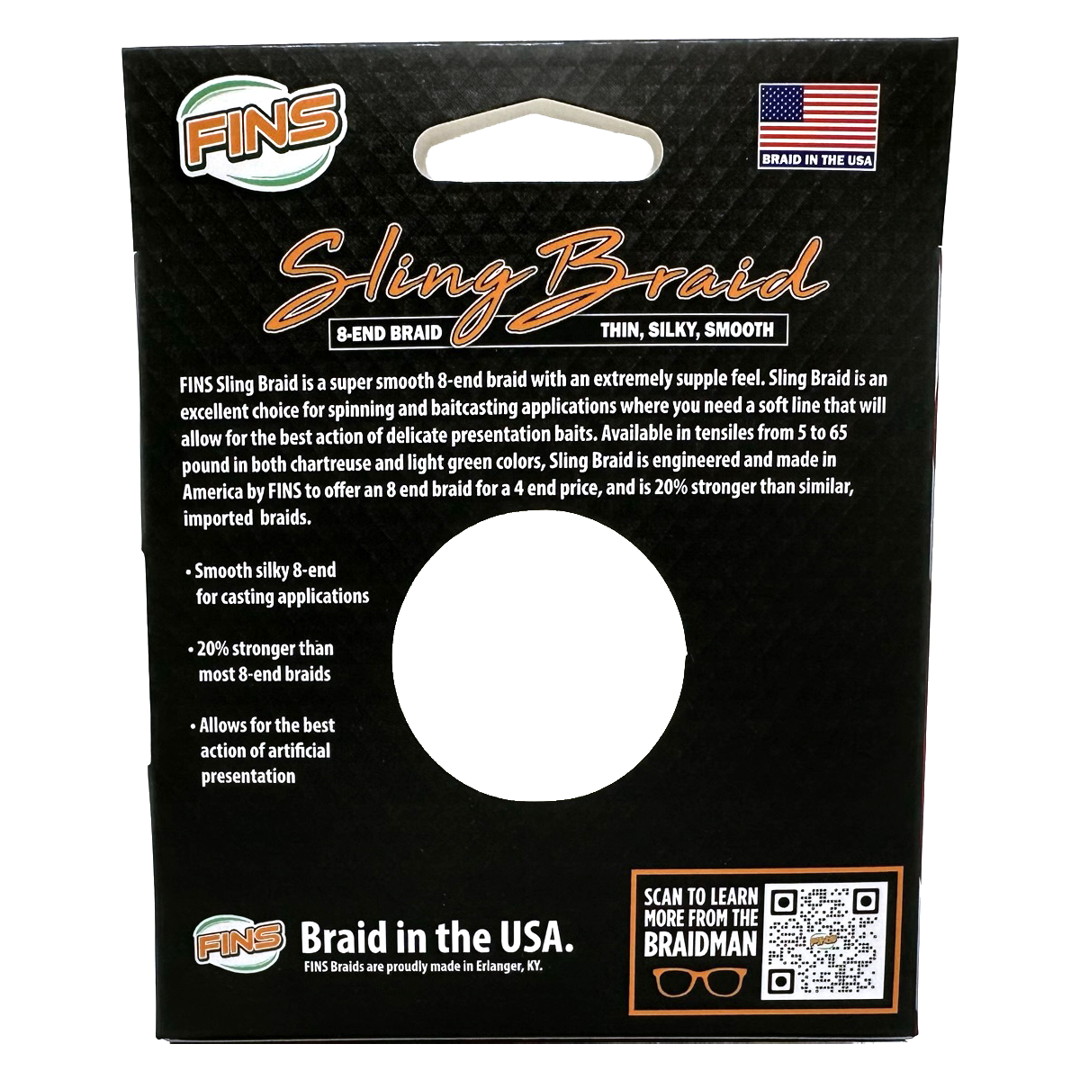 FINS Sling Braid Braided Fishing Line Box Back