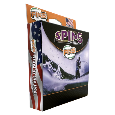 FINS Spin5 is constructed with a unique 5-end braid structure resulting in increased roundness over a 4-end braid pattern. Unlike inferior, stiff, imported braided lines, our FINS Spin5 has just the right amount of body that will ensure it pays off your reel smoothly and through guides without bounce for noticeably longer casts. 