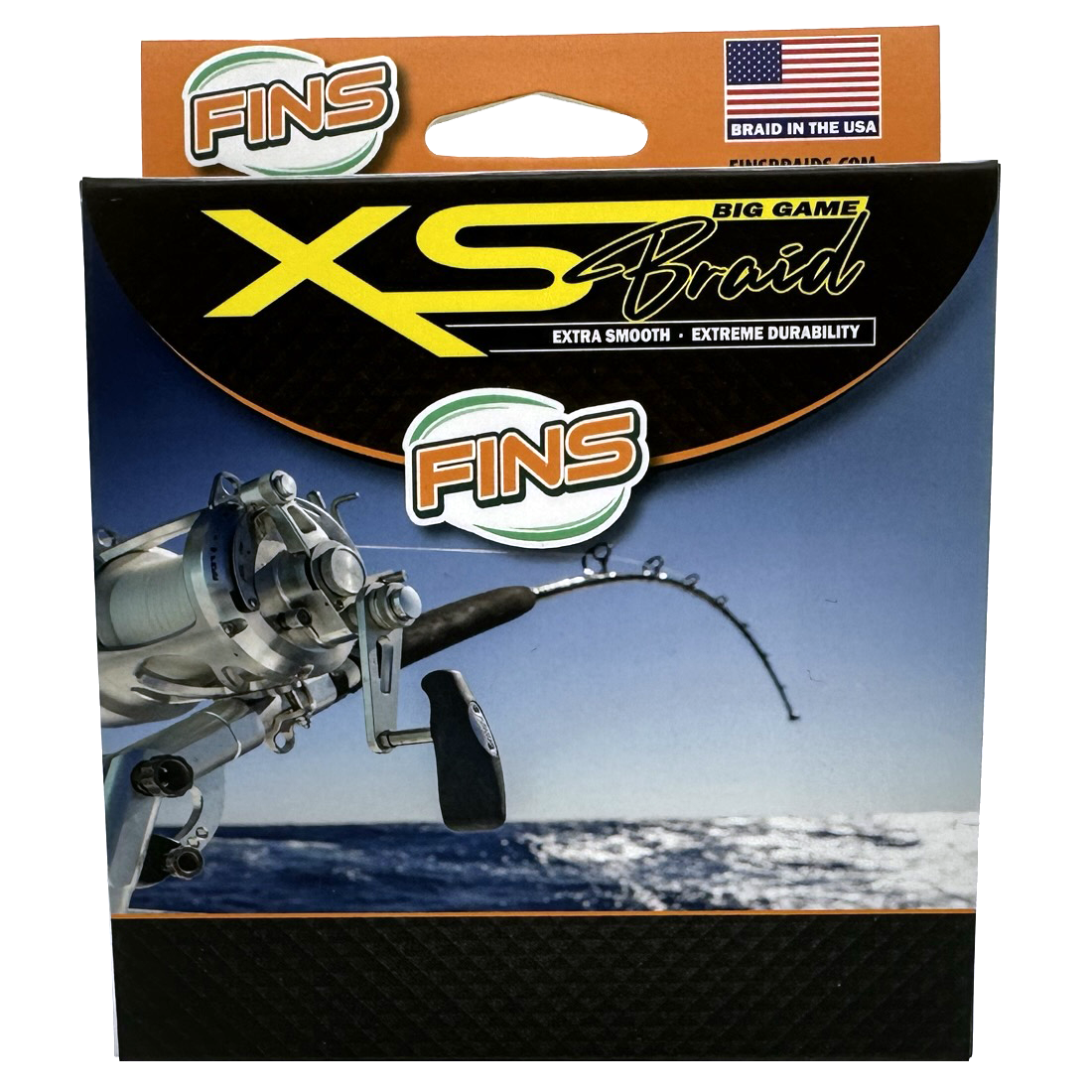 Fins XS Big Game Fishing Braid, Size: 500 Yards, Orange
